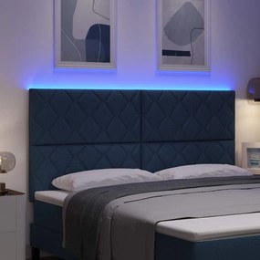 vidaXL LED κεφαλάρι Ανοιχτό γκρι 180 cm ύφασμα
