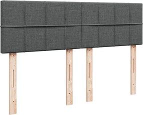 vidaXL Κρεβάτι Boxspring με Στρώμα Σκούρο Γκρι 140x190 εκ. Υφασμάτινο
