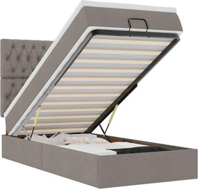 vidaXL Οθωμανικό κρεβάτι με στρώμα Taupe 80x200cm ύφασμα