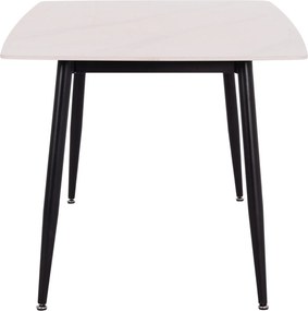 Τραπέζι Rav λευκό μαρμάρου sintered stone-μαύρο μέταλλο 160x90x75