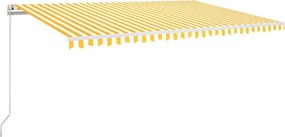 vidaXL Αναδιπλούμενη τέντα Κίτρινο και Λευκό 500 x 300 εκ