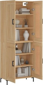 vidaXL Ντουλάπι Sonoma δρυς 69,5 x 34 x 180 εκ. από Επεξεργασμένο Ξύλο