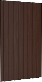 vidaXL Πάνελ Οροφής 12 τεμ. Καφέ 80 x 45 εκ. από Γαλβανιζέ Ατσάλι