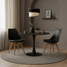 Τραπέζι Elijah μαύρο Φ60x74cm 60x60x74 εκ.