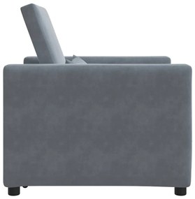 vidaXL Μονός καναπές-κρεβάτι Σκούρο γκρι 90 x 165 x 87 εκ. Βελούδο