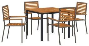 vidaXL 5 pcs Γκρι 90 x 90 x 75 cm