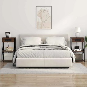 vidaXL Κομοδίνο 2 pcs Καφέ δρυς 41 x 31 x 76 εκ. Επεξεργασμένο ξύλο