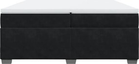 vidaXL Κρεβάτι Boxspring με Στρώμα Μαύρο 200x200 εκ. Βελούδινο