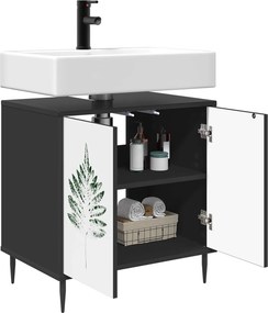 vidaXL Ντουλάπι Μπάνιου HANAU Μαύρη Δρυς 60 x 40 x 61 εκ
