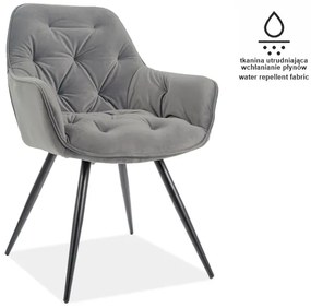 Επενδυμένη καρέκλα Cherry 57x43x87 μαύρη μεταλλική βάση/γκρι ματ βελούδο 85 DIOMMI CHERRYMVCSZ DIOMMI-80-1725