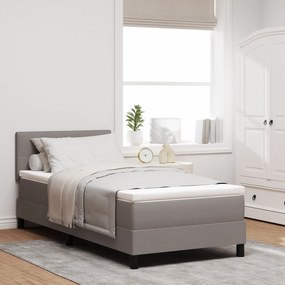 vidaXL Κρεβάτι με Στρώμα Καφέ 90x200 cm Ύφασμα