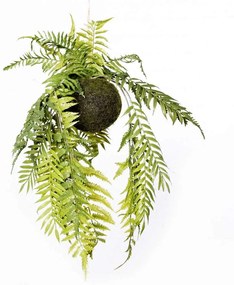 Τεχνητή Κρεμαστή Ρίζα Φτέρη Dryopteris 8271-7 76cm Green Supergreens Πολυαιθυλένιο,Ύφασμα