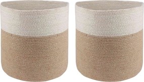 vidaXL Σετ Γλαστρών 2 pcs Φυσικό και Λευκό Ø 28 x 28 εκ