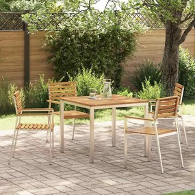 vidaXL ΣετΤραπεζαρίαςΚήπου 5 pcs Καφέ Στερεό Ακακία