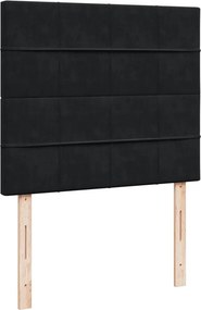 vidaXL Κρεβάτι Boxspring με Στρώμα Μαύρο 120 x 200 εκ. Βελούδινο