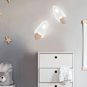 Παιδική Απλίκα Τοίχου LED Aca Nasa ZM21005WW White