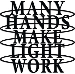 Διακοσμητικό Τοίχου Hands Work 891TNL3392 38x37cm Black Wallity Μέταλλο