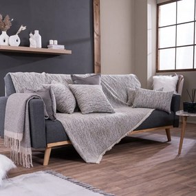 Ριχτάρι Nashville 01 Light Grey Teoran Τριθέσιο 180x300cm Βαμβάκι-Ακρυλικό