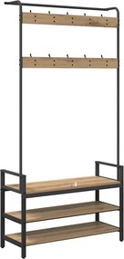 vidaXL Κρεμάστρα Artisan Δρυς 95 x 34 x 184 εκ Επεξεργασμένο ξύλο
