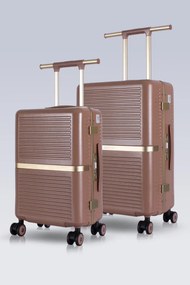 Stewehome Σετ 2 τεμαχίων βαλίτσες καμπίνας και μεσαίου μεγέθους από πολυκαρβονικό με θύρες φόρτισης USB και