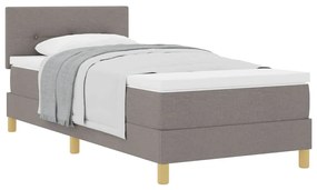 vidaXL Κρεβάτι box spring με στρώμα με στρώμα Taupe 90 x 200 cm ύφασμα