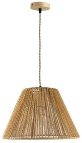 Φωτιστικό Οροφής Lubuto Μονόφωτο Μέταλλο - Σχοινί σε Φυσικό Φ34.5x23εκ. 34.5x34.5x23 εκ.