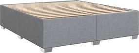 vidaXL Κρεβάτι Boxspring με Στρώμα Ανοιχτό Γκρι 200x200 εκ. Υφασμάτινο