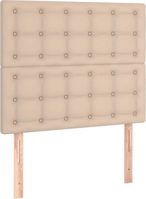 vidaXL Κρεβάτι Boxspring με Στρώμα Καπουτσίνο 100x200εκ.από Συνθ.Δέρμα