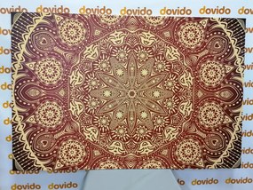 Εικόνα διακοσμητικό Mandala με δαντέλα σε μπορντώ χρώμα - 120x80