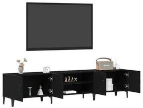 vidaXL Ντουλάπα Τηλεόρασης Μαύρο Δρυς 180x31,5x40 εκ Επεξεργασμένο Ξύλο