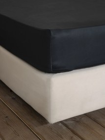 Σεντόνι Μονό με Λάστιχο Superior Satin - Black - Nima Home