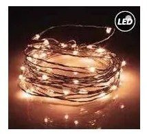 Λαμπάκια Σειρά Σύρμα 100 LED Ασημί 10m ΙΡ44 Φως Χαλκός 27-00305 Panagoulas-27-00305-Ασημί 27-00305
