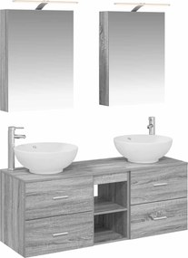 vidaXL Σετ Επίπλων Μπάνιου 5 pcs Γκρι Sonoma