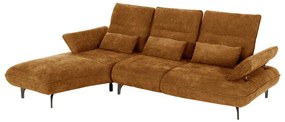 CORNER (LEFT) SOFA-BED CONVERT  BRICK RED FABRIC 283x188x100Hcm.