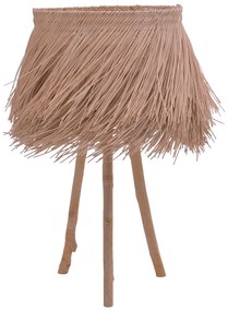 Επιτραπέζιο φωτιστικό Herfo Inart Ε27 ρατάν σε φυσική απόχρωση Φ30x58.8εκ