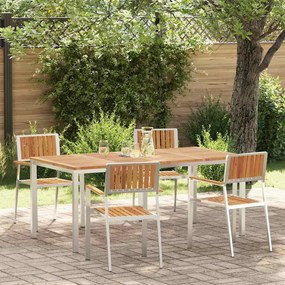 vidaXL Σέτ φαγητού για κήπο 5 pcs Καφέ Μασίφ ξύλο ακακίας