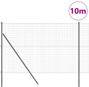 vidaXL Ευρωπαϊκή Περιфράξη με 7 Στάντ 1.6x10 μ Γαλβανισμένος Χάλυβας Γκρι