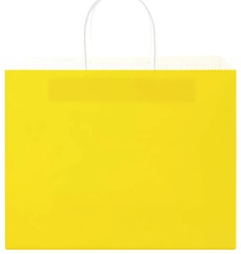 vidaXL Χάρτινες σακούλες 250 τεμάχια με χερούλια Κίτρινο 32x22x24 εκ.