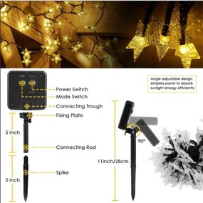 Stewehome Ηλιακός φωτισμός κήπου με 100 led σετ 12 μέτρων