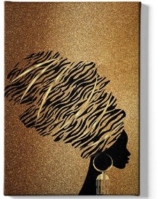 Πίνακας Καμβάς 529TCR1411 70x100cm Black-Gold Wallity Κάθετοι Wood, Canvas