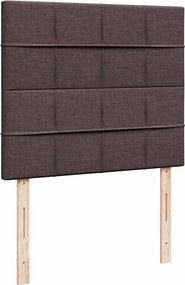 vidaXL Κρεβάτι Boxspring με Στρώμα Σκούρο Καφέ 120x190 εκ Υφασμάτινο
