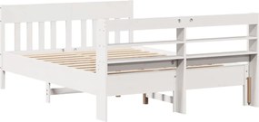 vidaXL Σκελετός Κρεβ. Χωρίς Στρώμα Λευκό 135x190 εκ Μασίφ Πεύκο