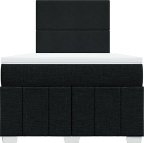 vidaXL Κρεβάτι Boxspring με Στρώμα Μαύρο 120x200 εκ. Υφασμάτινο