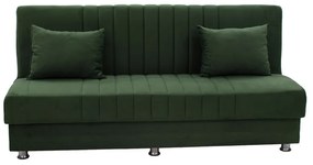Kαναπές κρεβάτι Romina pakoworld 3θέσιος ύφασμα βελουτέ πράσινο 180x75x80εκ - Ύφασμα - 213-000015