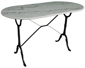 Τραπέζι μαρμάρινο Baluta μαντέμι σε λευκή-μαύρη απόχρωση 120x60x70.8εκ 120x60x70.8 εκ.