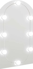 vidaXL Καθρέφτης με Φώτα LED 70x40 εκ. Γυαλί Οβάλ