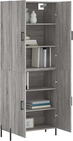 vidaXL Ντουλάπι Γκρι Sonoma 69,5 x 34 x 180 εκ. Επεξεργασμένο Ξύλο