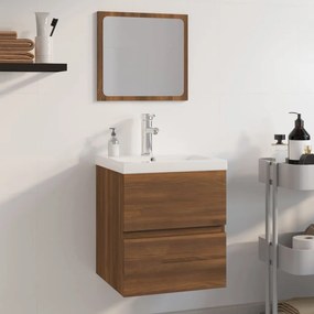 vidaXL Σετ Επίπλων Μπάνιου Καφέ Δρυς από Τεχν. Ξύλο