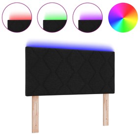 vidaXL LED Προσκέφαλο με Σχέδιο Διαμαντιών Μαύρο 90 εκ Υφάσματος