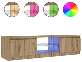 vidaXL ντουλάπι τηλεόρασης  με φώτα LED Artisan Oak Κατασκευασμένο ξύλο